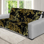 Gold And Black Japanese Bamboo Print Futon Protector