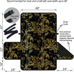 Gold And Black Japanese Bamboo Print Half Sofa Protector