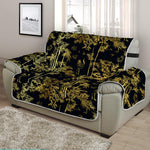 Gold And Black Japanese Bamboo Print Half Sofa Protector