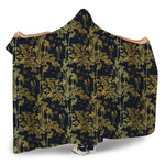 Gold And Black Japanese Bamboo Print Hooded Blanket