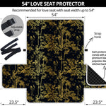 Gold And Black Japanese Bamboo Print Loveseat Protector