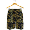 Gold And Black Japanese Bamboo Print Men's Shorts