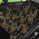 Gold And Black Japanese Bamboo Print Pet Car Back Seat Cover