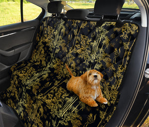 Gold And Black Japanese Bamboo Print Pet Car Back Seat Cover