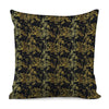 Gold And Black Japanese Bamboo Print Pillow Cover