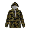 Gold And Black Japanese Bamboo Print Pullover Hoodie