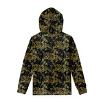 Gold And Black Japanese Bamboo Print Pullover Hoodie