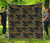 Gold And Black Japanese Bamboo Print Quilt