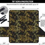 Gold And Black Japanese Bamboo Print Sofa Protector