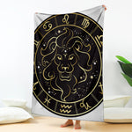 Gold And Black Leo Sign Print Blanket