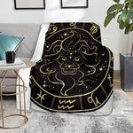 Gold And Black Leo Sign Print Blanket