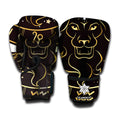 Gold And Black Leo Sign Print Boxing Gloves