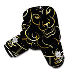 Gold And Black Leo Sign Print Boxing Gloves