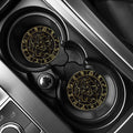 Gold And Black Leo Sign Print Car Coasters