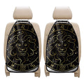 Gold And Black Leo Sign Print Car Seat Organizers