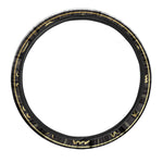 Gold And Black Leo Sign Print Car Steering Wheel Cover