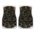 Gold And Black Leo Sign Print Front Car Floor Mats