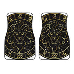 Gold And Black Leo Sign Print Front Car Floor Mats