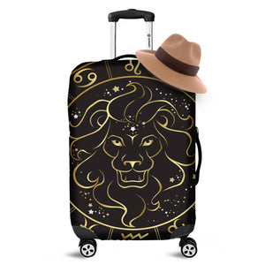 Gold And Black Leo Sign Print Luggage Cover