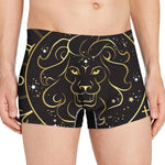 Gold And Black Leo Sign Print Men's Boxer Briefs