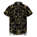 Gold And Black Leo Sign Print Men's Short Sleeve Shirt