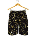 Gold And Black Leo Sign Print Men's Shorts
