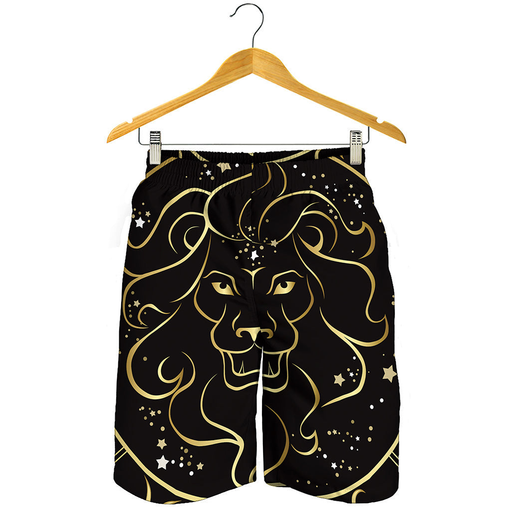 Gold And Black Leo Sign Print Men's Shorts