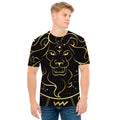Gold And Black Leo Sign Print Men's T-Shirt