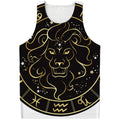 Gold And Black Leo Sign Print Men's Tank Top