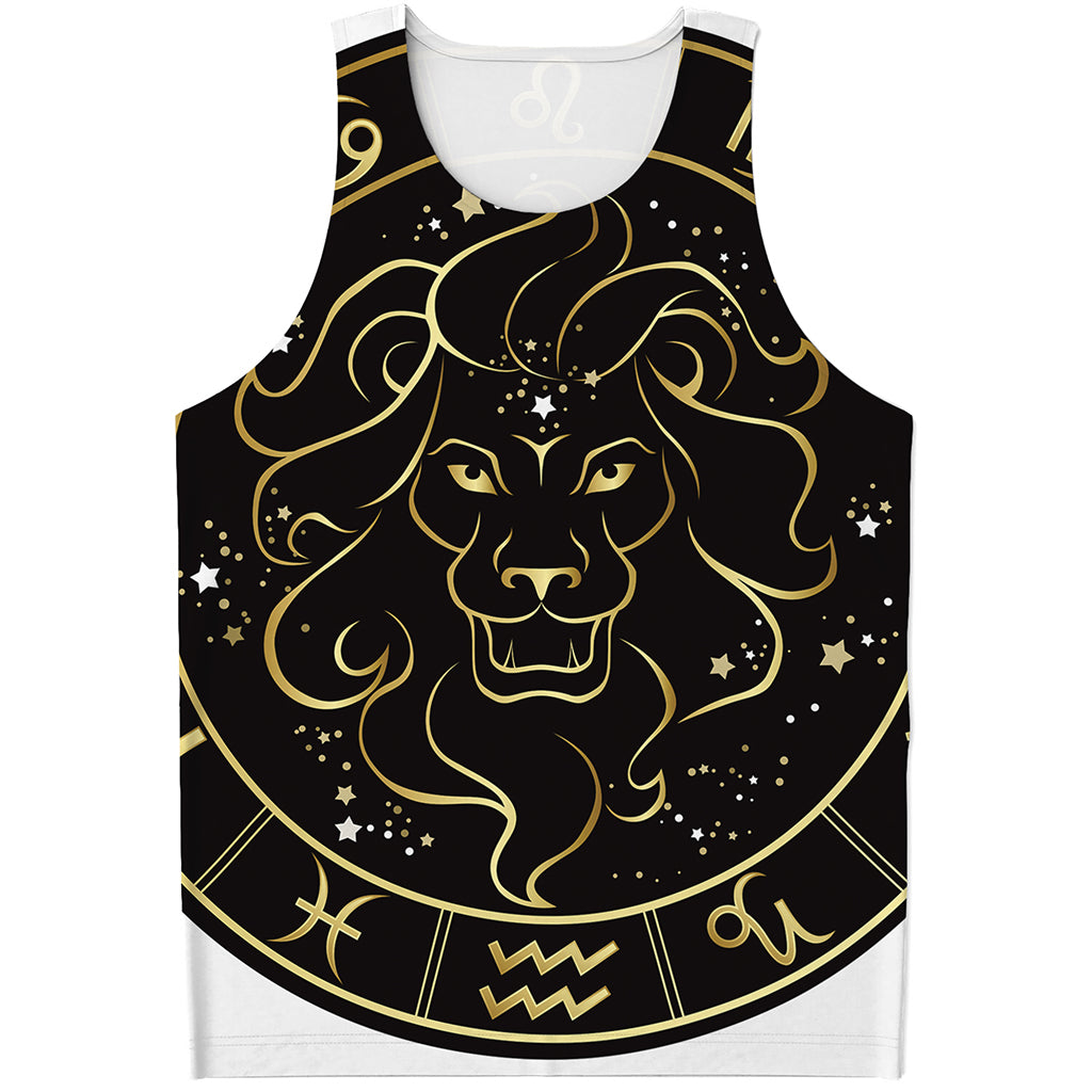 Gold And Black Leo Sign Print Men's Tank Top