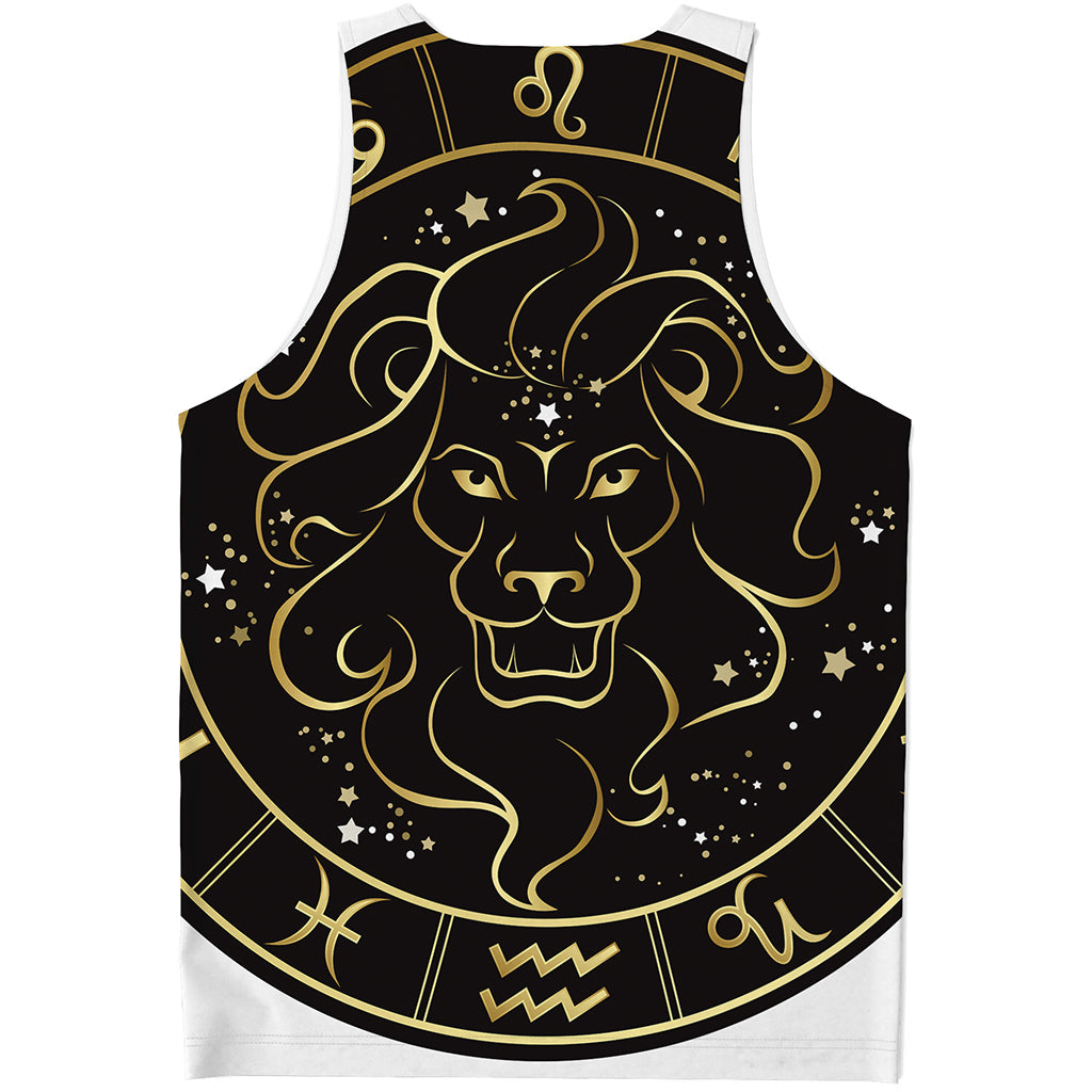 Gold And Black Leo Sign Print Men's Tank Top