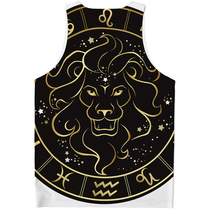 Gold And Black Leo Sign Print Men's Tank Top