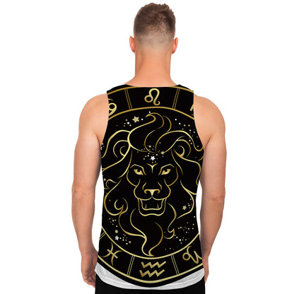 Gold And Black Leo Sign Print Men's Tank Top