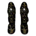 Gold And Black Leo Sign Print Muay Thai Shin Guards
