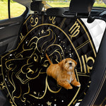 Gold And Black Leo Sign Print Pet Car Back Seat Cover