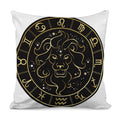 Gold And Black Leo Sign Print Pillow Cover