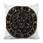 Gold And Black Leo Sign Print Pillow Cover