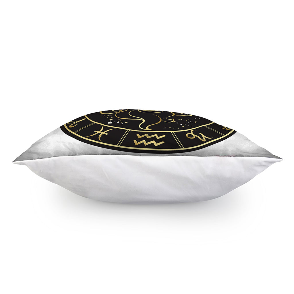 Gold And Black Leo Sign Print Pillow Cover