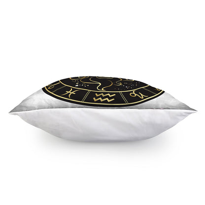 Gold And Black Leo Sign Print Pillow Cover