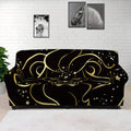 Gold And Black Leo Sign Print Sofa Cover