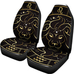 Gold And Black Leo Sign Print Universal Fit Car Seat Covers