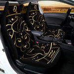 Gold And Black Leo Sign Print Universal Fit Car Seat Covers