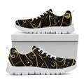 Gold And Black Leo Sign Print White Running Shoes