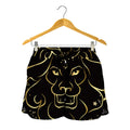 Gold And Black Leo Sign Print Women's Shorts