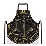 Gold And Black Libra Sign Print Apron