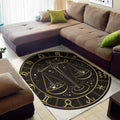 Gold And Black Libra Sign Print Floor Mat