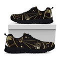 Gold And Black Libra Sign Print Black Running Shoes