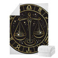Gold And Black Libra Sign Print Blanket