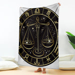Gold And Black Libra Sign Print Blanket