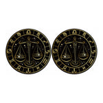 Gold And Black Libra Sign Print Car Coasters